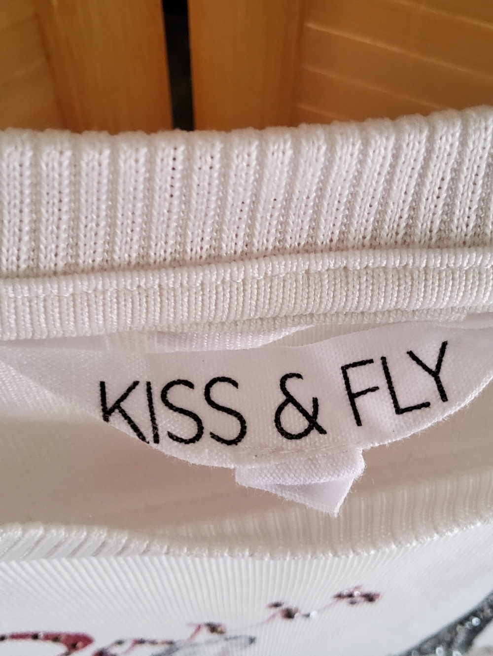 Kiss And Fly White Paris Graphic Top with Sheer Polka Dot Sleeves - Picture 3 of 6
